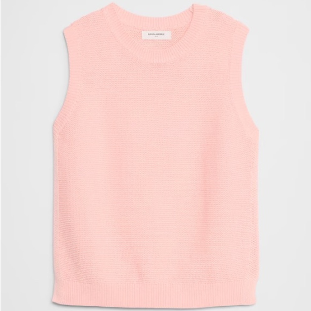 Banana Republic Factory Pink Sleeveless Sweater: Textured sweater tank NWT